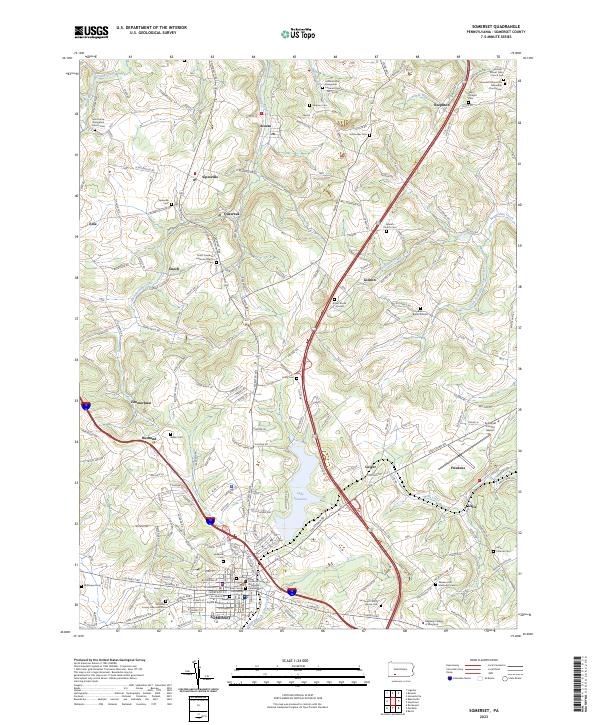 US Topo 7.5-minute map for Somerset PA