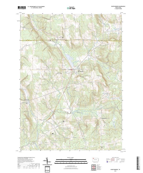 US Topo 7.5-minute map for Spartansburg PA