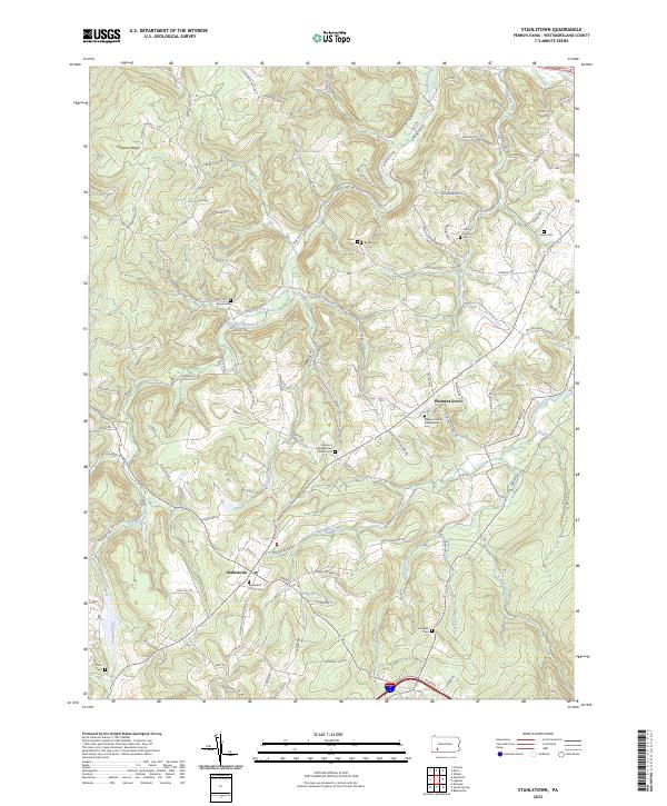 US Topo 7.5-minute map for Stahlstown PA