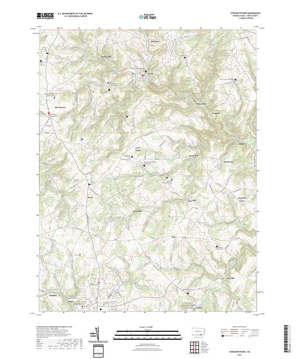 US Topo 7.5-minute map for Stewartstown PA