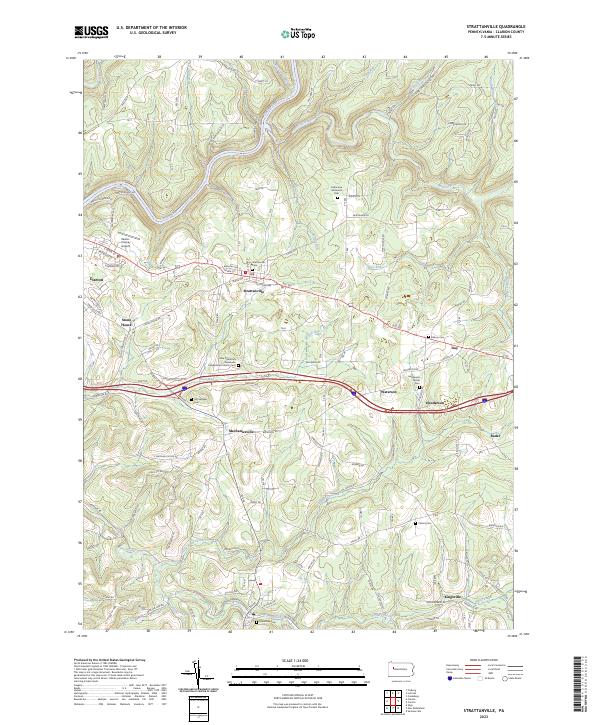 US Topo 7.5-minute map for Strattanville PA