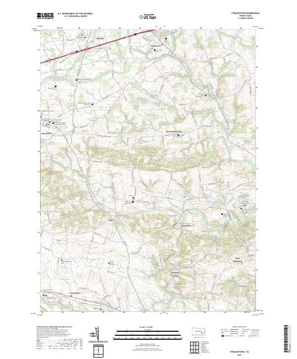 US Topo 7.5-minute map for Strausstown PA