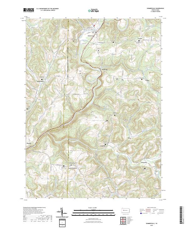 US Topo 7.5-minute map for Summerville PA