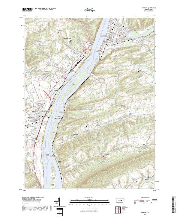 US Topo 7.5-minute map for Sunbury PA