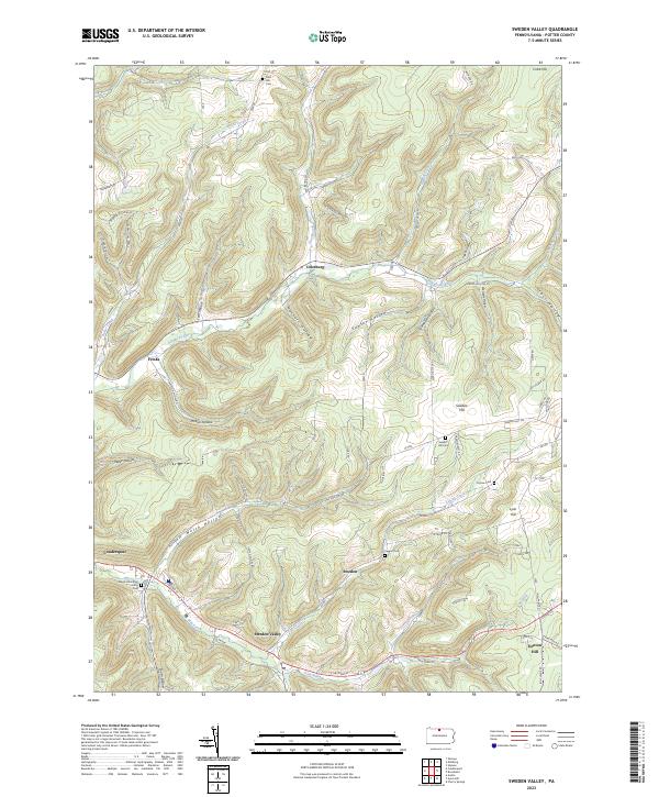 US Topo 7.5-minute map for Sweden Valley PA