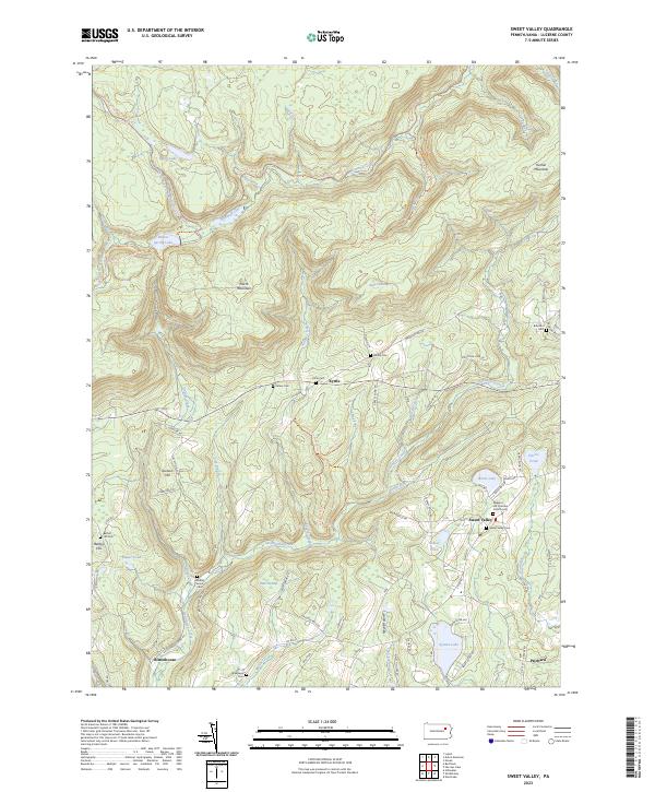 US Topo 7.5-minute map for Sweet Valley PA