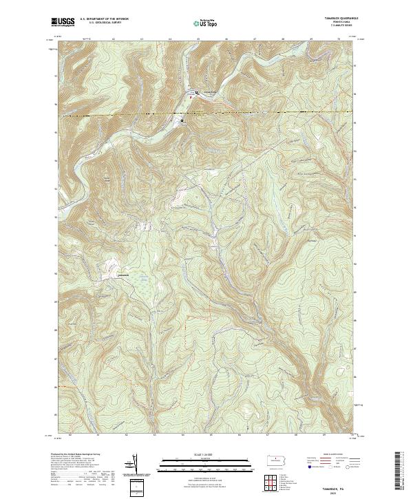 US Topo 7.5-minute map for Tamarack PA