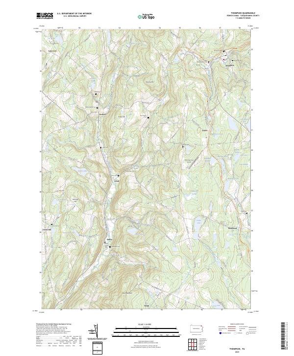 US Topo 7.5-minute map for Thompson PA