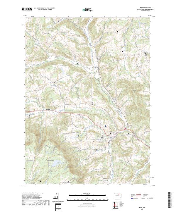 US Topo 7.5-minute map for Troy PA