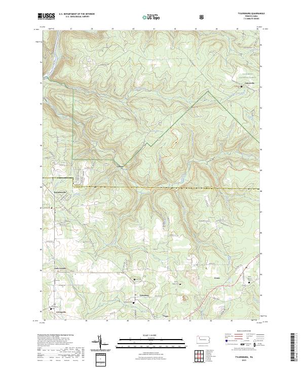 US Topo 7.5-minute map for Tylersburg PA