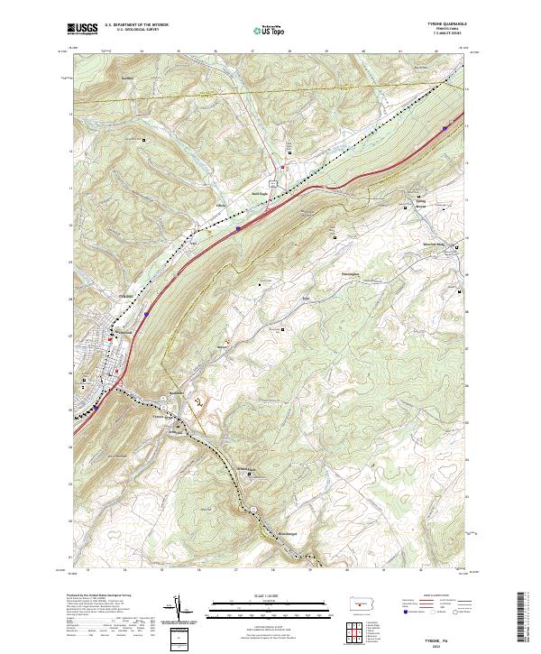 US Topo 7.5-minute map for Tyrone PA