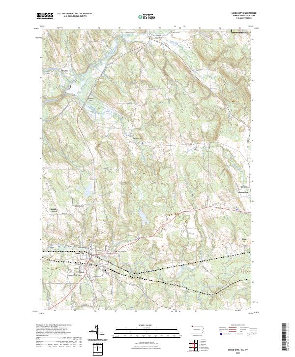 US Topo 7.5-minute map for Union City PANY