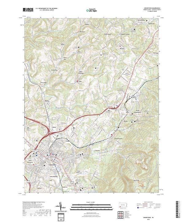 US Topo 7.5-minute map for Uniontown PA