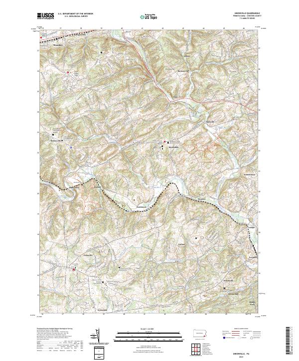 US Topo 7.5-minute map for Unionville PA