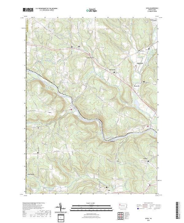 US Topo 7.5-minute map for Utica PA