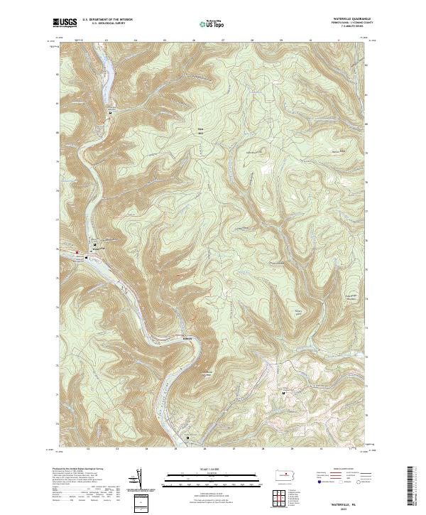 US Topo 7.5-minute map for Waterville PA