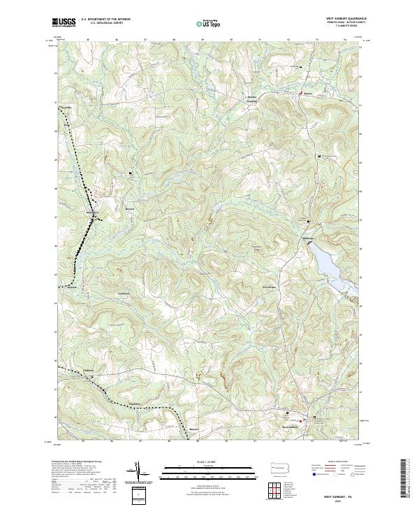 US Topo 7.5-minute map for West Sunbury PA