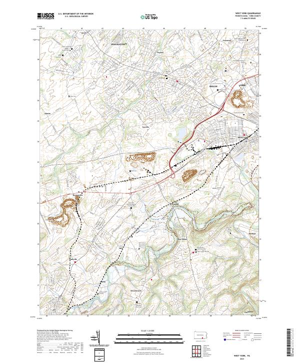 US Topo 7.5-minute map for West York PA