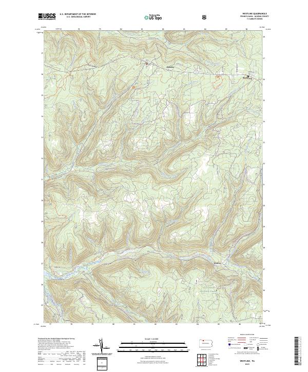 US Topo 7.5-minute map for Westline PA