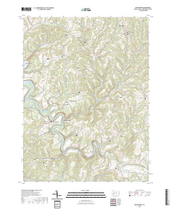 US Topo 7.5-minute map for Whitesburg PA