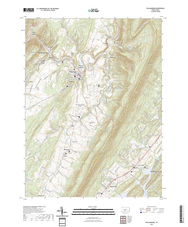 US Topo 7.5-minute map for Williamsburg PA