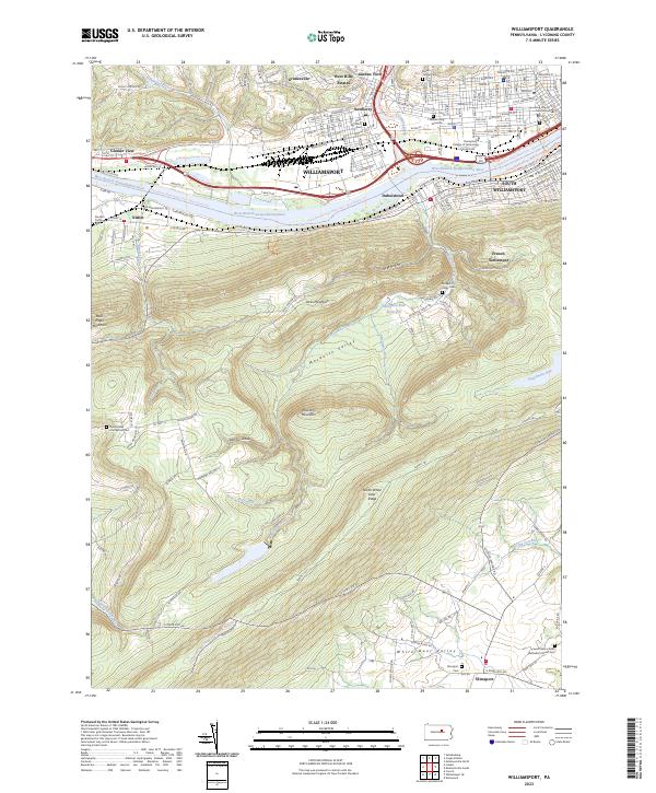 US Topo 7.5-minute map for Williamsport PA