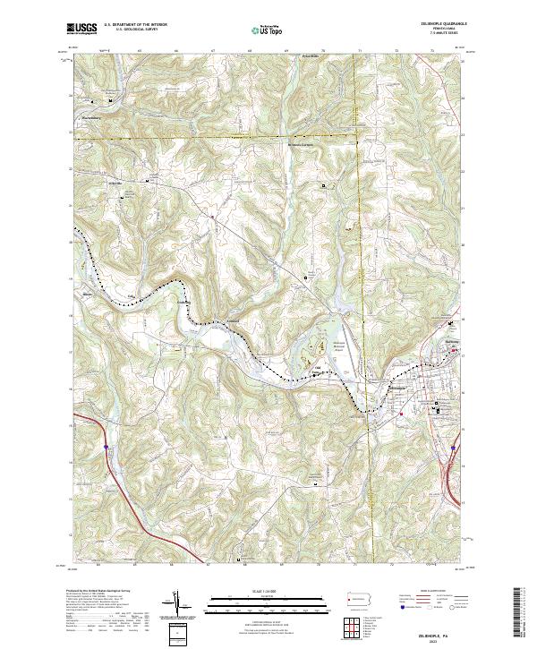 US Topo 7.5-minute map for Zelienople PA