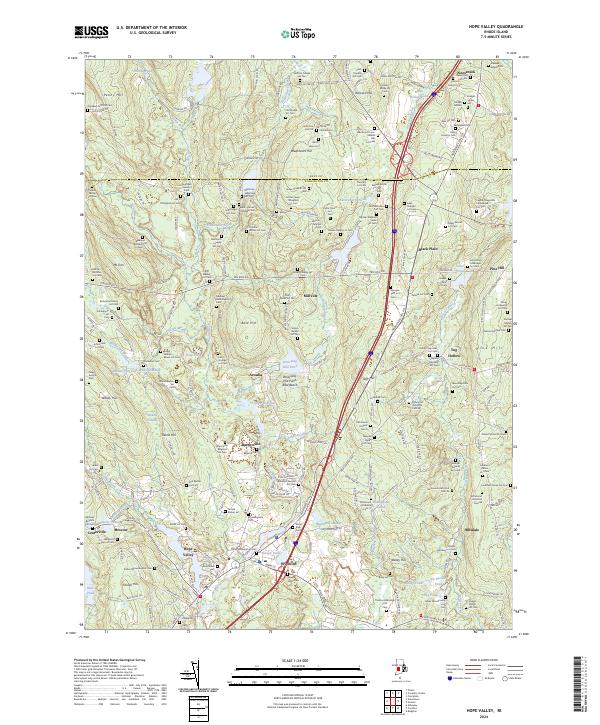 US Topo 7.5-minute map for Hope Valley RI