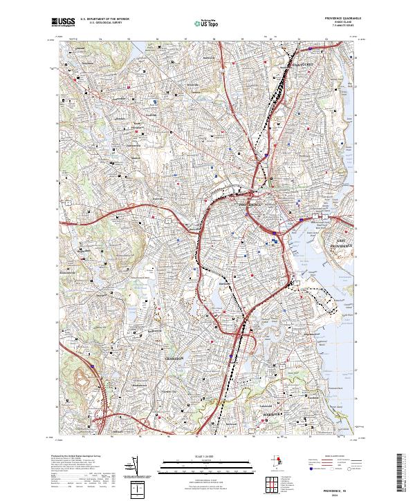 US Topo 7.5-minute map for Providence RI