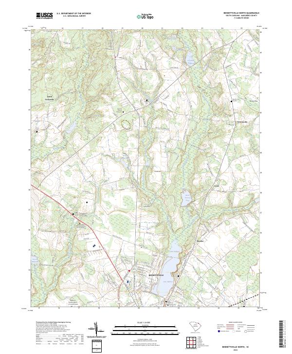 US Topo 7.5-minute map for Bennettsville North SC