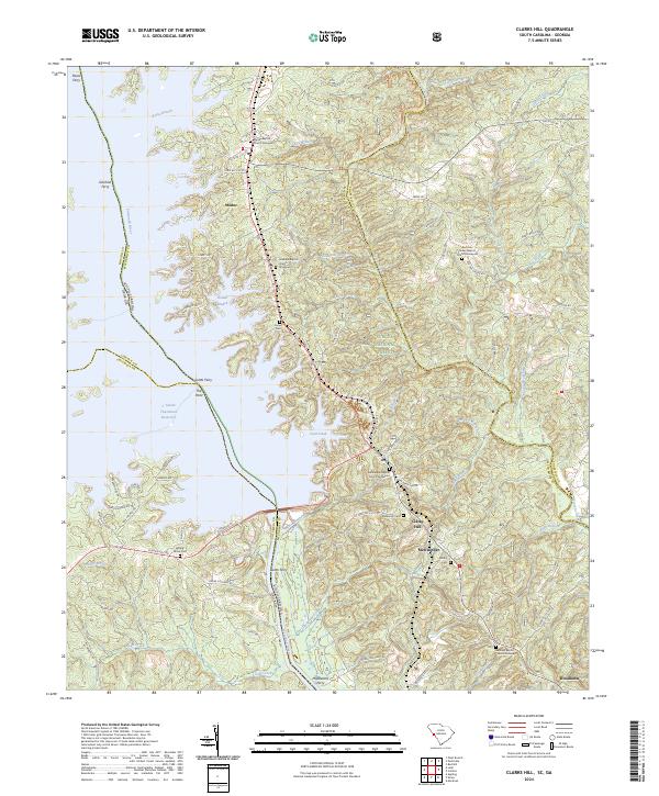 US Topo 7.5-minute map for Clarks Hill SCGA