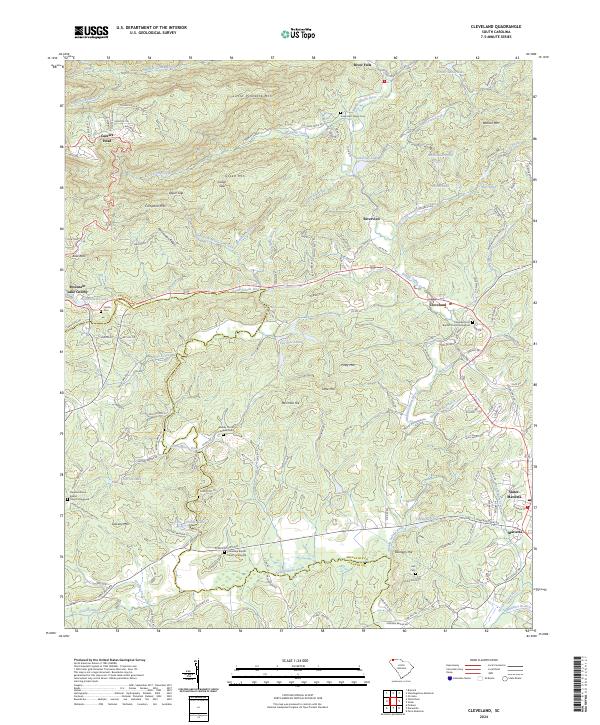 US Topo 7.5-minute map for Cleveland SC