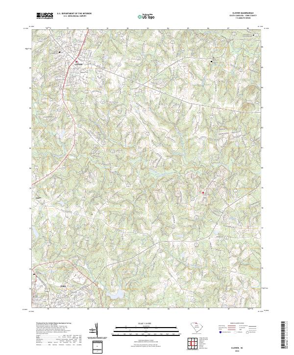 US Topo 7.5-minute map for Clover SC