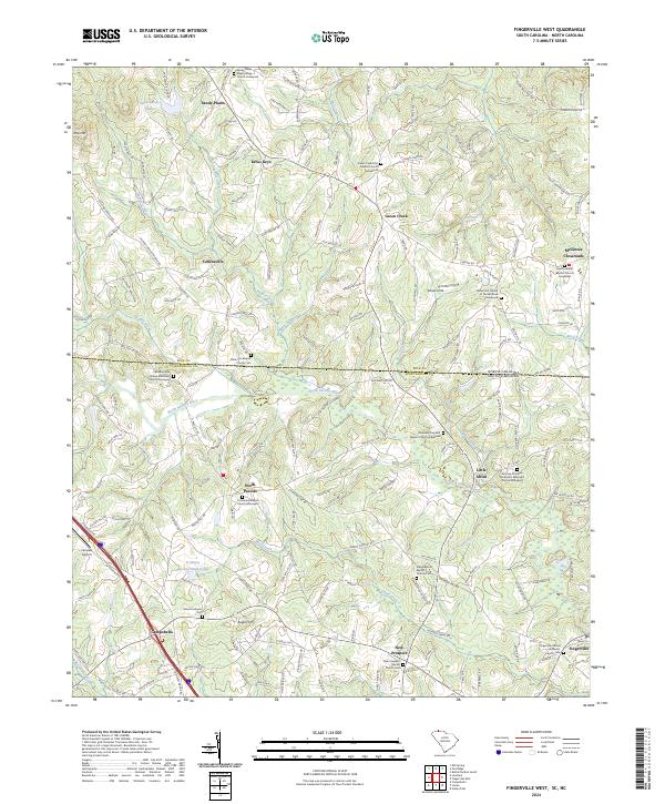 US Topo 7.5-minute map for Fingerville West SCNC