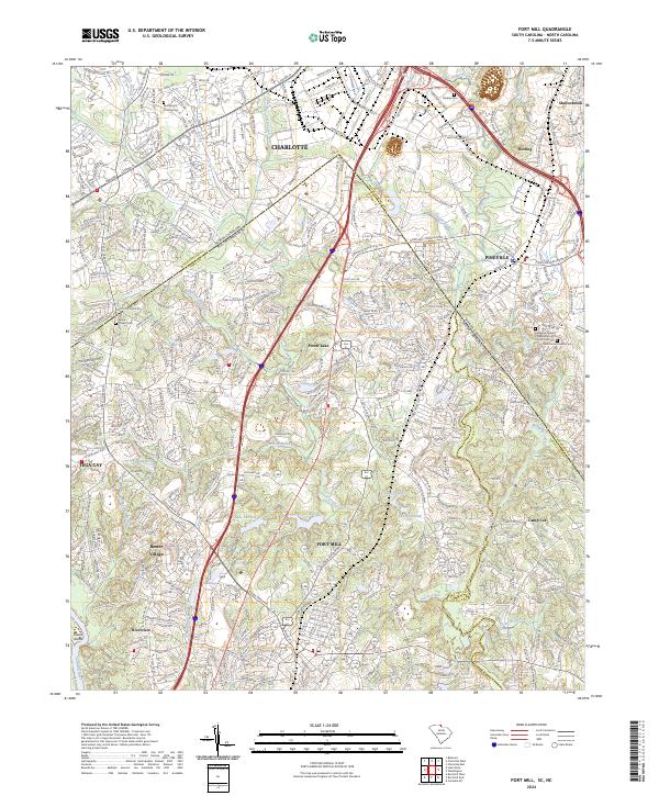 US Topo 7.5-minute map for Fort Mill SCNC