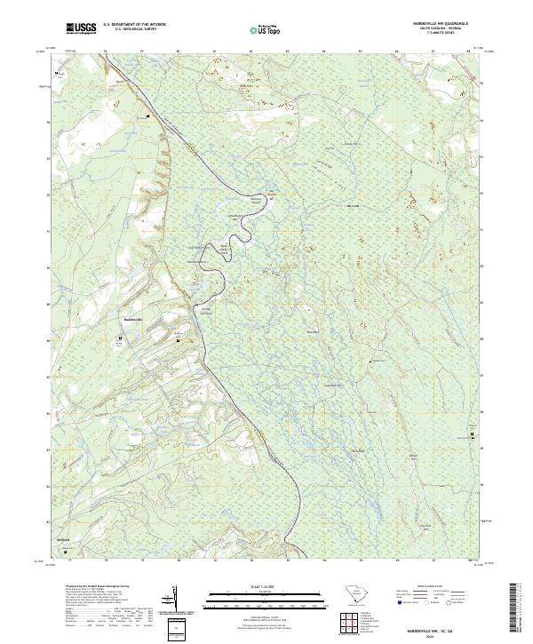 US Topo 7.5-minute map for Hardeeville NW SCGA