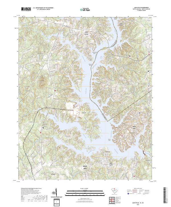 US Topo 7.5-minute map for Lake Wylie SCNC