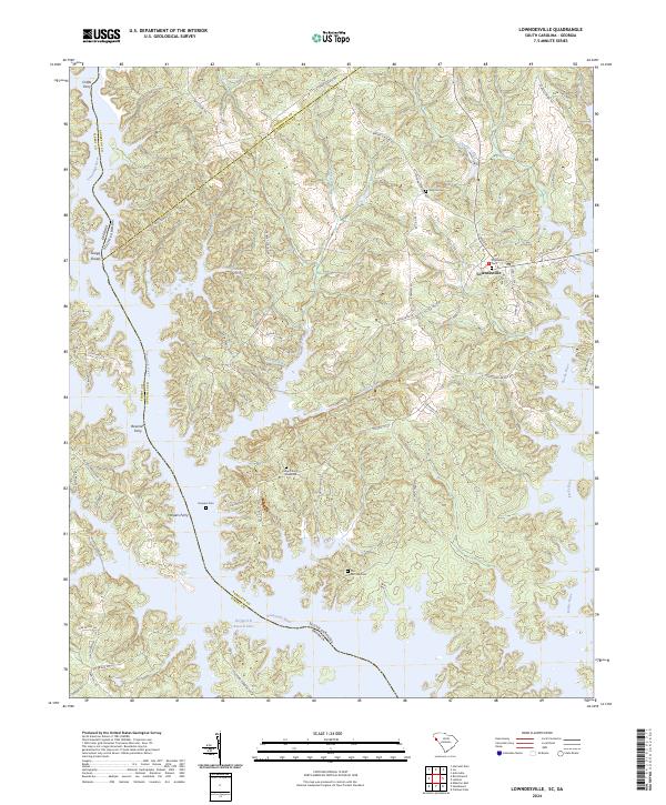 US Topo 7.5-minute map for Lowndesville SCGA