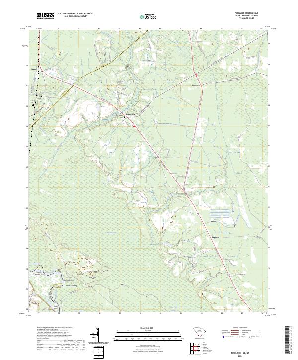 US Topo 7.5-minute map for Pineland SCGA