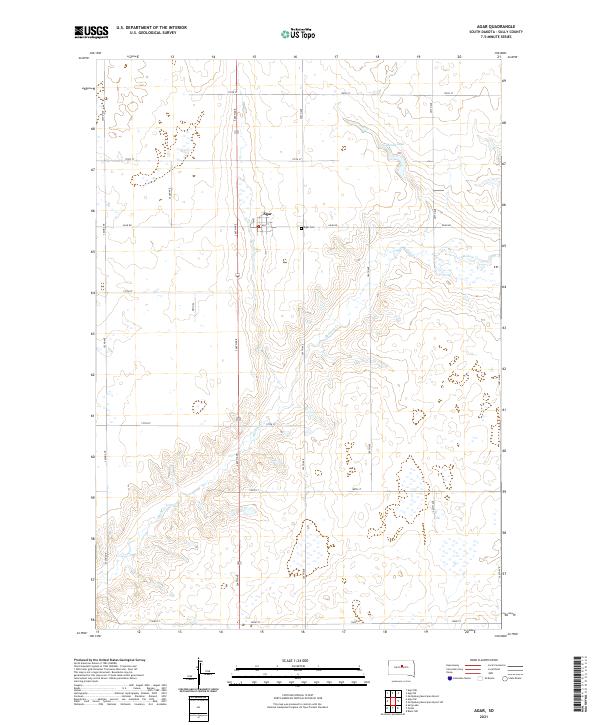 USGS US Topo 7.5-minute map for Agar SD 2021