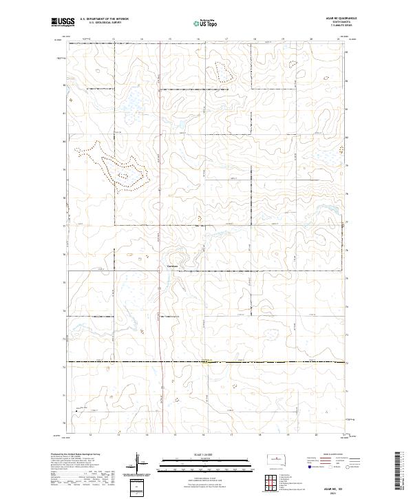 USGS US Topo 7.5-minute map for Agar NE SD 2021