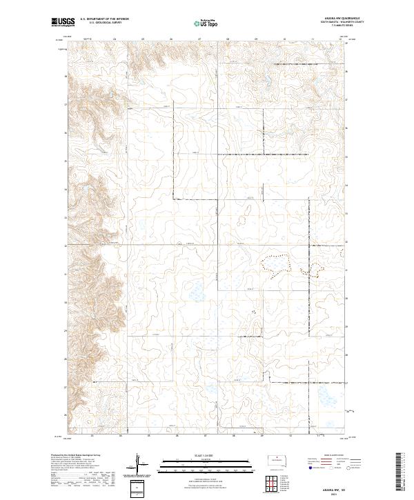 USGS US Topo 7.5-minute map for Akaska NW SD 2021