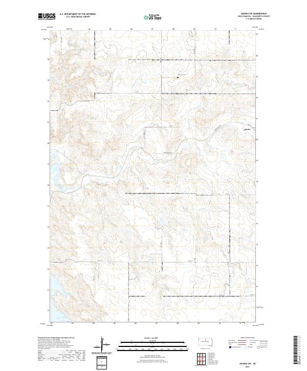 USGS US Topo 7.5-minute map for Akaska SW SD 2021