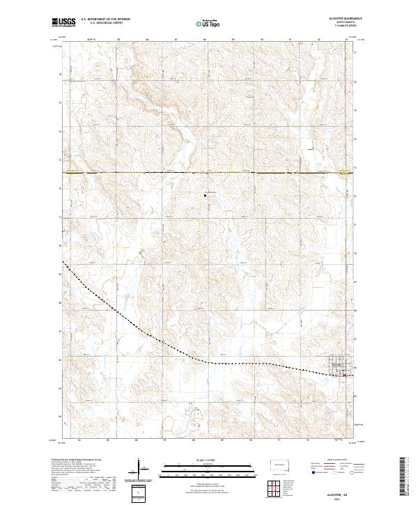 USGS US Topo 7.5-minute map for Alcester SD 2021