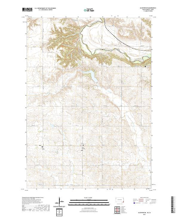 USGS US Topo 7.5-minute map for Alcester NE SDIA 2021