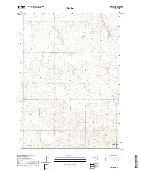 USGS US Topo 7.5-minute map for Alcester NW SD 2021