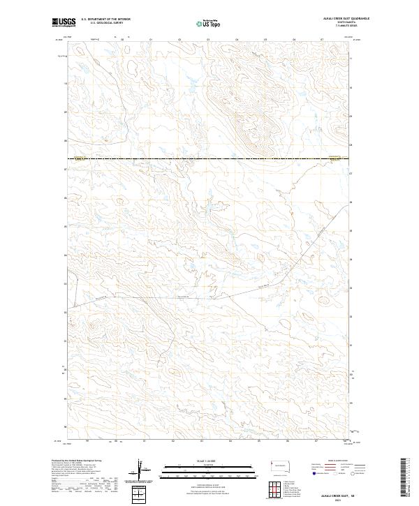 USGS US Topo 7.5-minute map for Alkali Creek East SD 2021