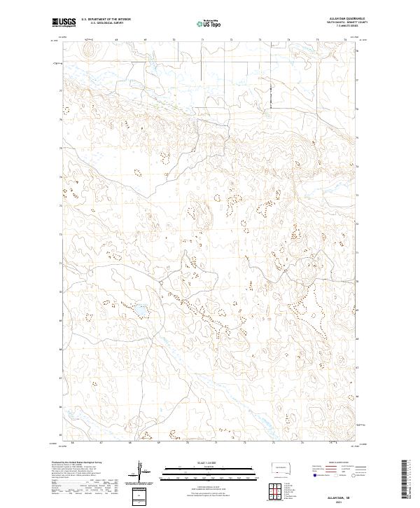 USGS US Topo 7.5-minute map for Allan Dam SD 2021