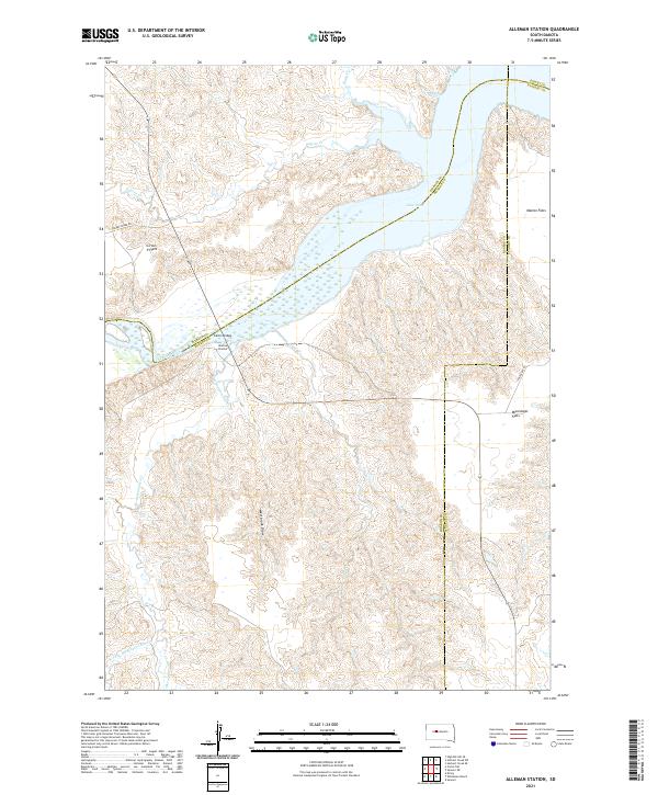 USGS US Topo 7.5-minute map for Alleman Station SD 2021