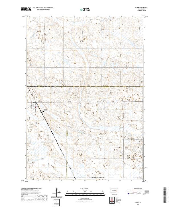 USGS US Topo 7.5-minute map for Alpena SD 2021